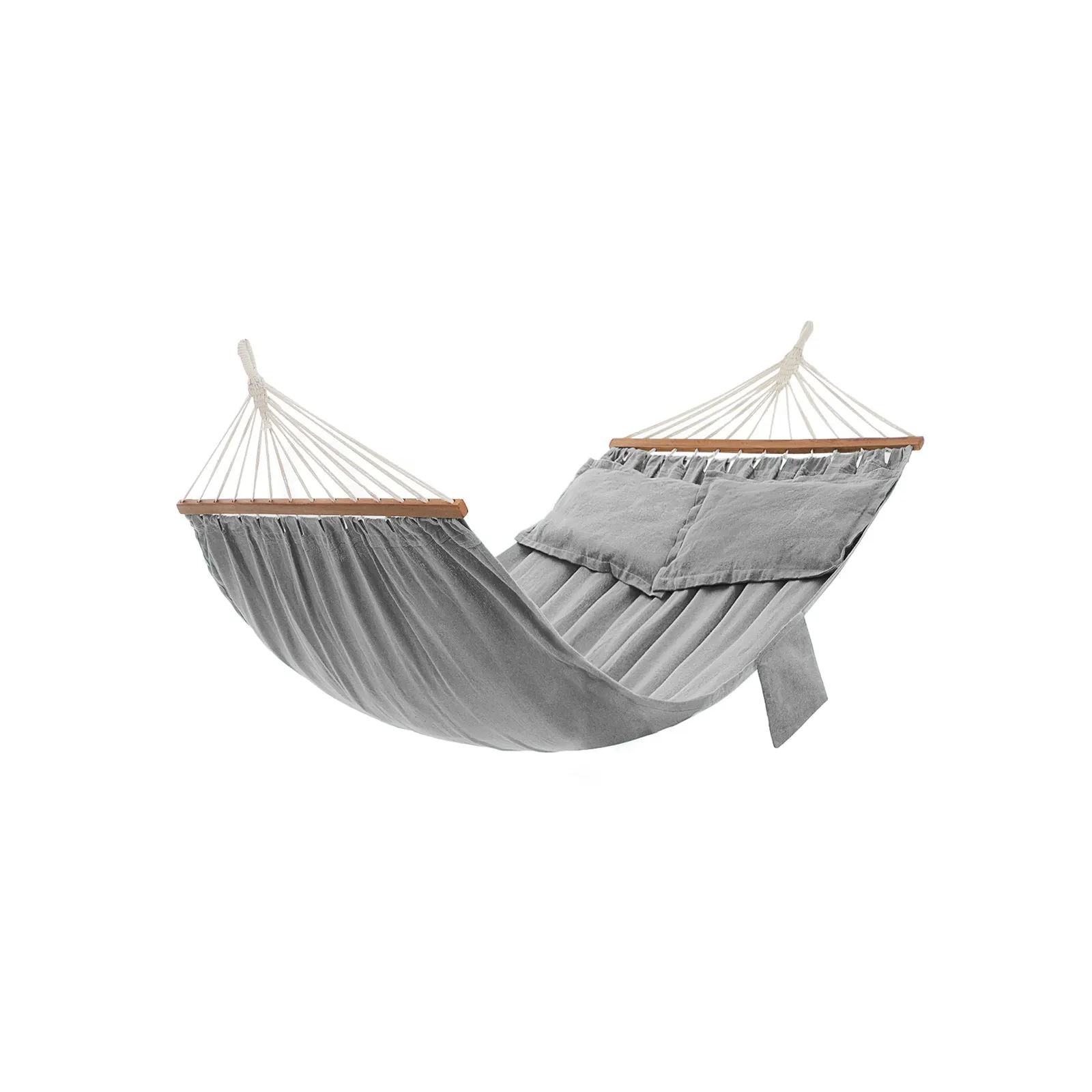 Rootz Double Hammock - Garden Swing - Hanging Bed - Outdoor Lounger - Fits in the Garden - Suitable for Travel - Creates Your Own Retreat - 210cm x 150cm - Gray Blended Fabric - 300kg Capacity