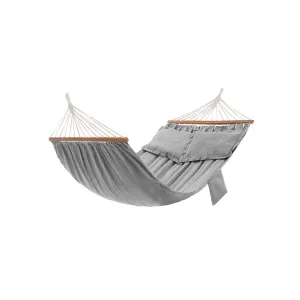 Rootz Double Hammock - Garden Swing - Hanging Bed - Outdoor Lounger - Fits in the Garden - Suitable for Travel - Creates Your Own Retreat - 210cm x 150cm - Gray Blended Fabric - 300kg Capacity