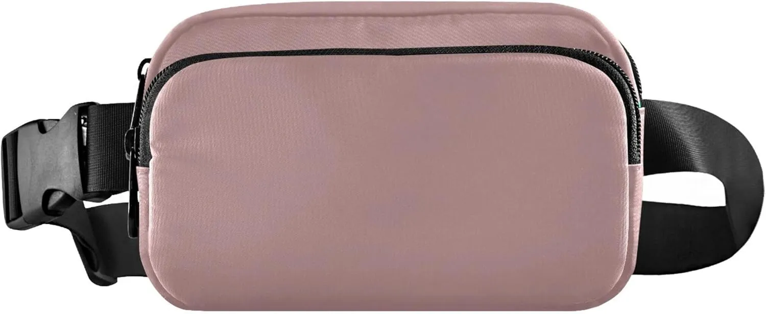Rosy Brown Fanny Belt Bag Waist Packs Crossbody Bags Bum Bag for Running Hiking Travel Workout Adjustable Strap for Women Men