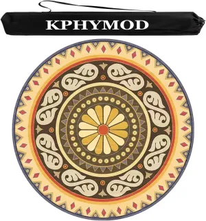Round Mahjong Table Mat with Black Storage Bag, Lightweight Soft Noise Reduction Table Cover with Anti Slip Backing, Board Tile Game Mat(Brown,39.37x39.37in)