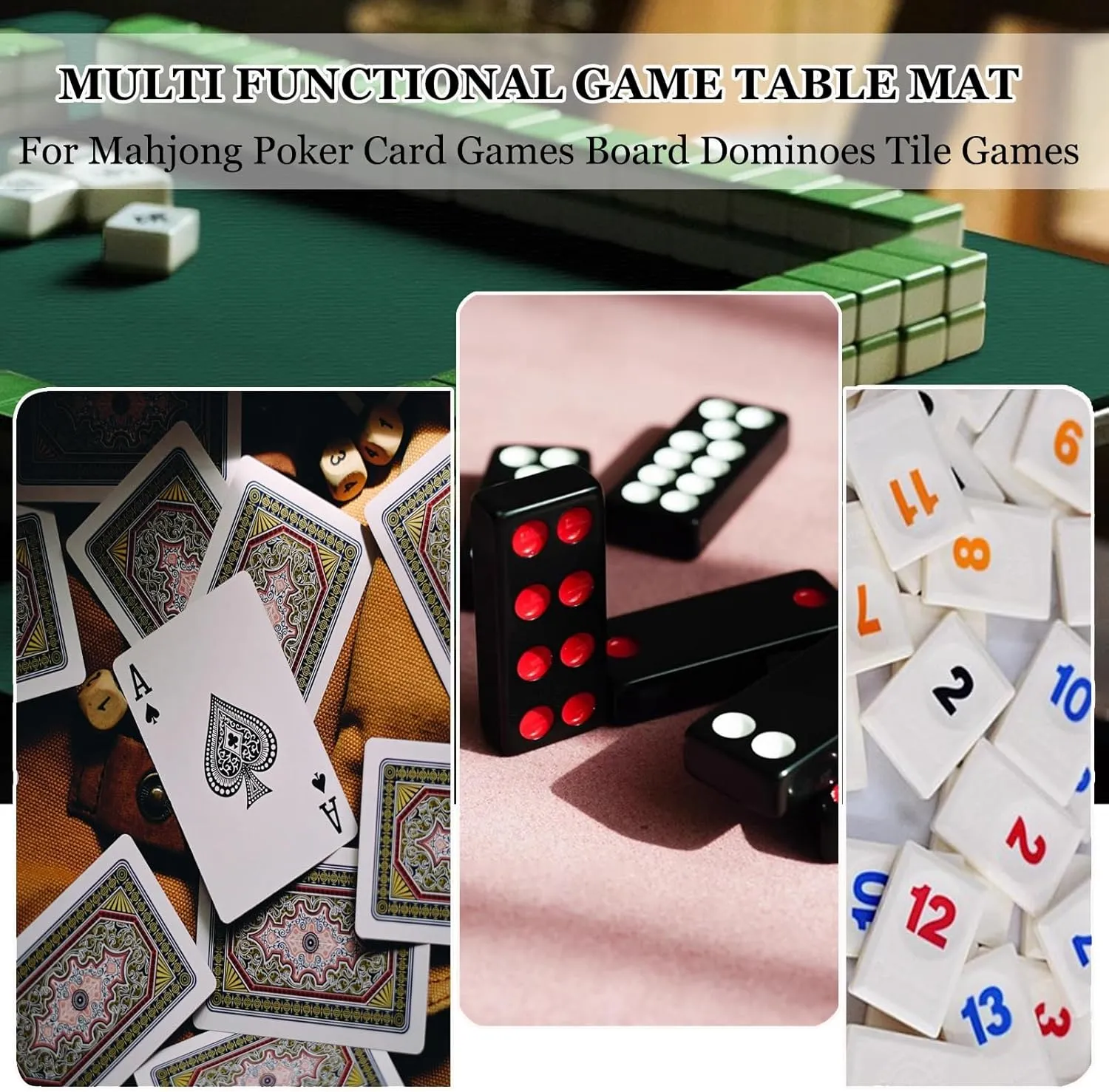Round Mahjong Table Mat with Black Storage Bag, Lightweight Soft Noise Reduction Table Cover with Anti Slip Backing, Board Tile Game Mat(Brown,39.37x39.37in)