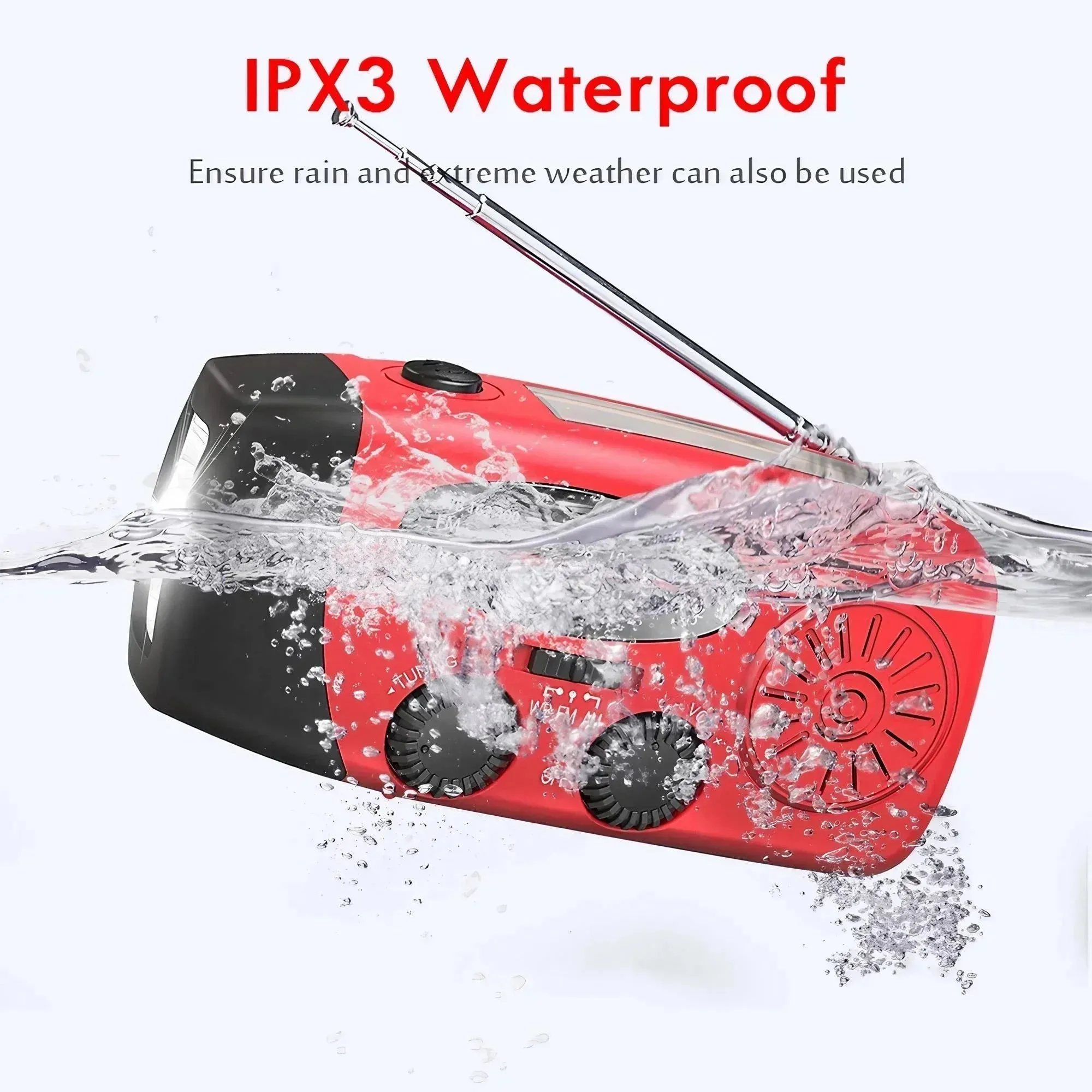 Royaleva Multifunctional Hand Crank Emergency Radio with Power Bank & Flashlight