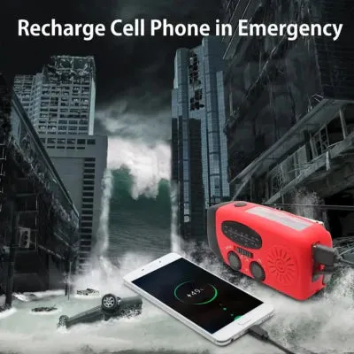 Royaleva Multifunctional Hand Crank Emergency Radio with Power Bank & Flashlight