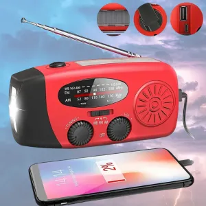 Royaleva Multifunctional Hand Crank Emergency Radio with Power Bank & Flashlight