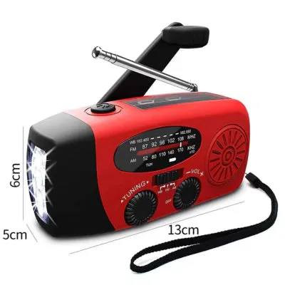 Royaleva Multifunctional Hand Crank Emergency Radio with Power Bank & Flashlight