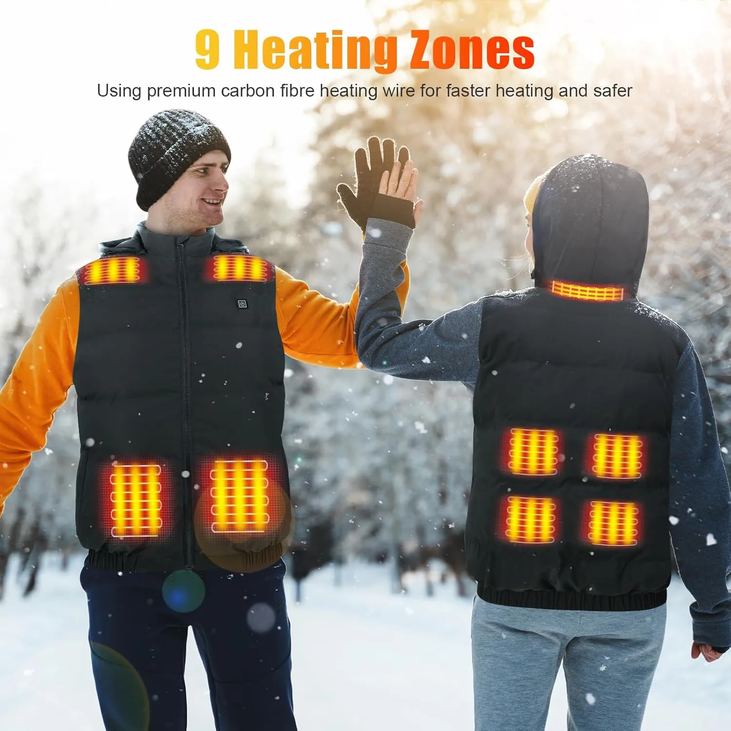 Rrtizan Heated Vest for Men Women,Lightweight Heating Vest with Battery Pack for Winter Outdoor Hunting Skiing
