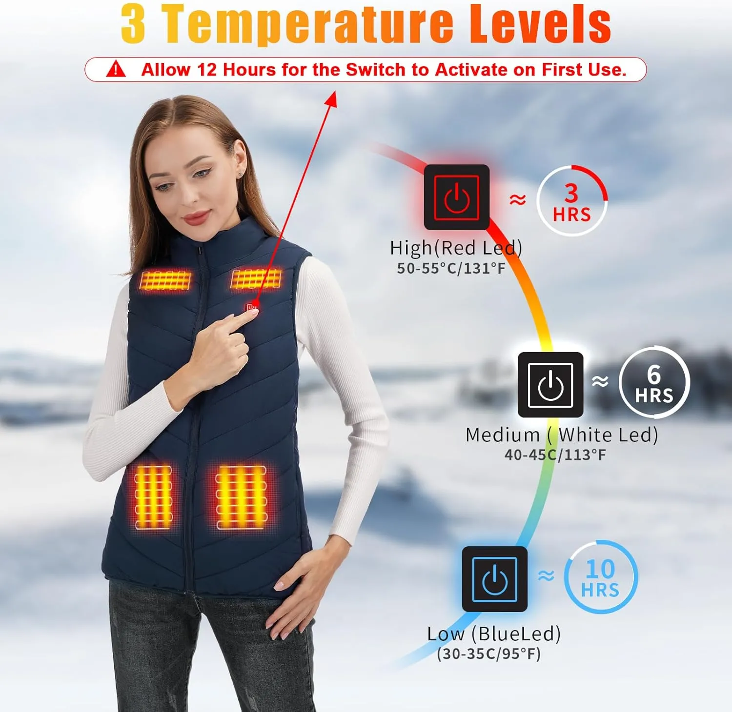 Rrtizan Heated Vest for Men Women,Lightweight Heating Vest with Battery Pack for Winter Outdoor Hunting Skiing