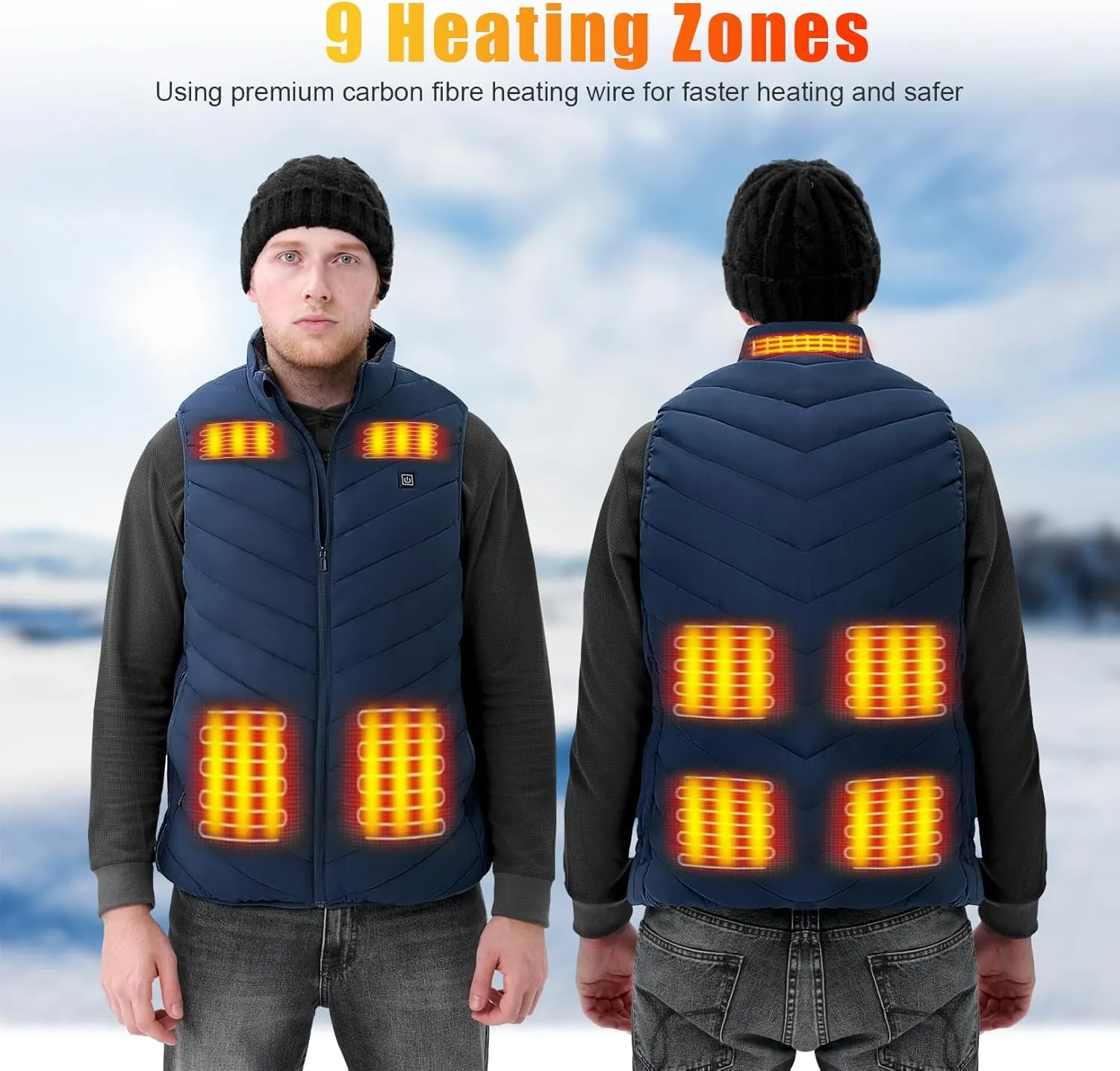 Rrtizan Heated Vest for Men Women,Lightweight Heating Vest with Battery Pack for Winter Outdoor Hunting Skiing