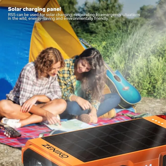 RS5 SOS Distress Strobe Light with Solar Panel, IP65 Waterproof, 10 Hours Battery Life, 6.5Km Night Light Visibility, Flashlight LED Survival Light for Outdoor, Camping, Hiking Emergency