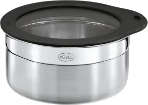 Rösle Jar with Silicone Glass Lid, Storage Box, 18/10 Stainless Steel, 6x12 cm, 16556