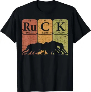 Ruck Rugby Periodic Table Elements Rugby Player Nerd Retro T-Shirt