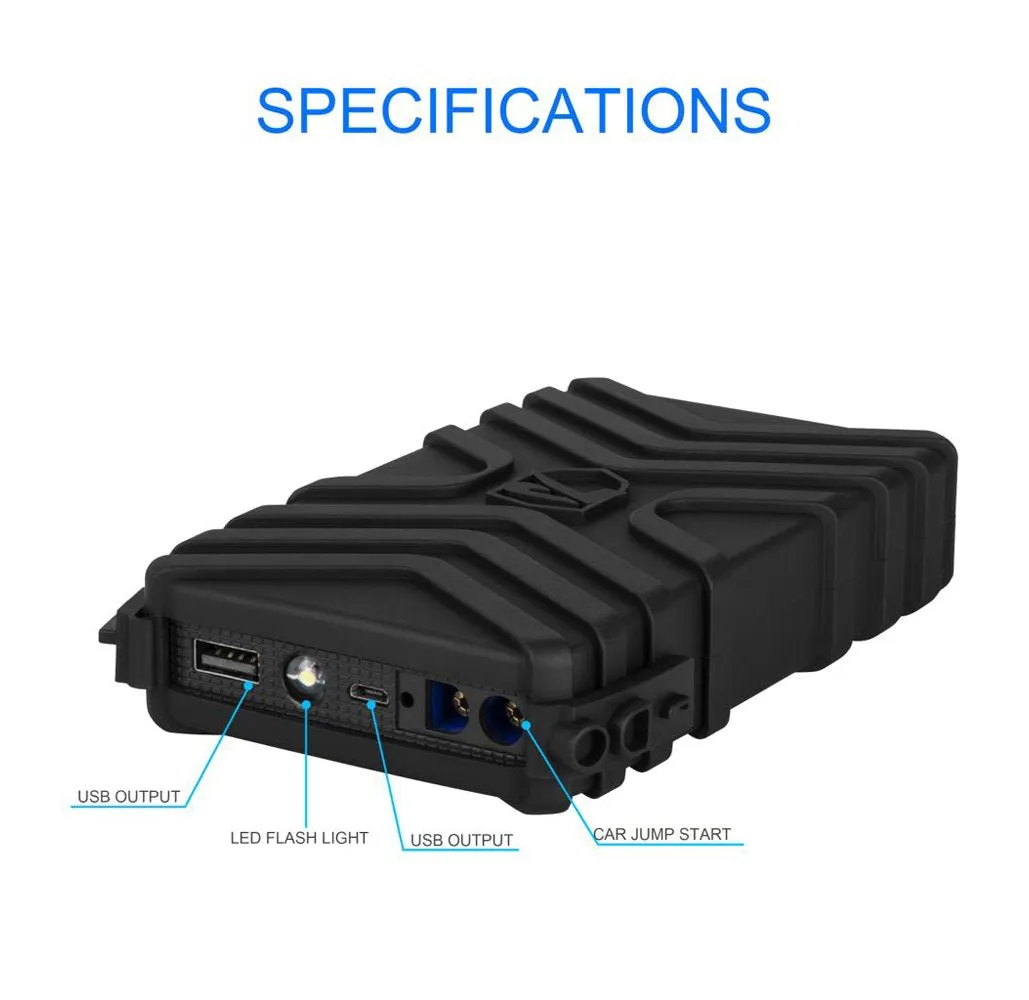 Rugged Waterproof Lithium Ion Jump Starter & Power Bank