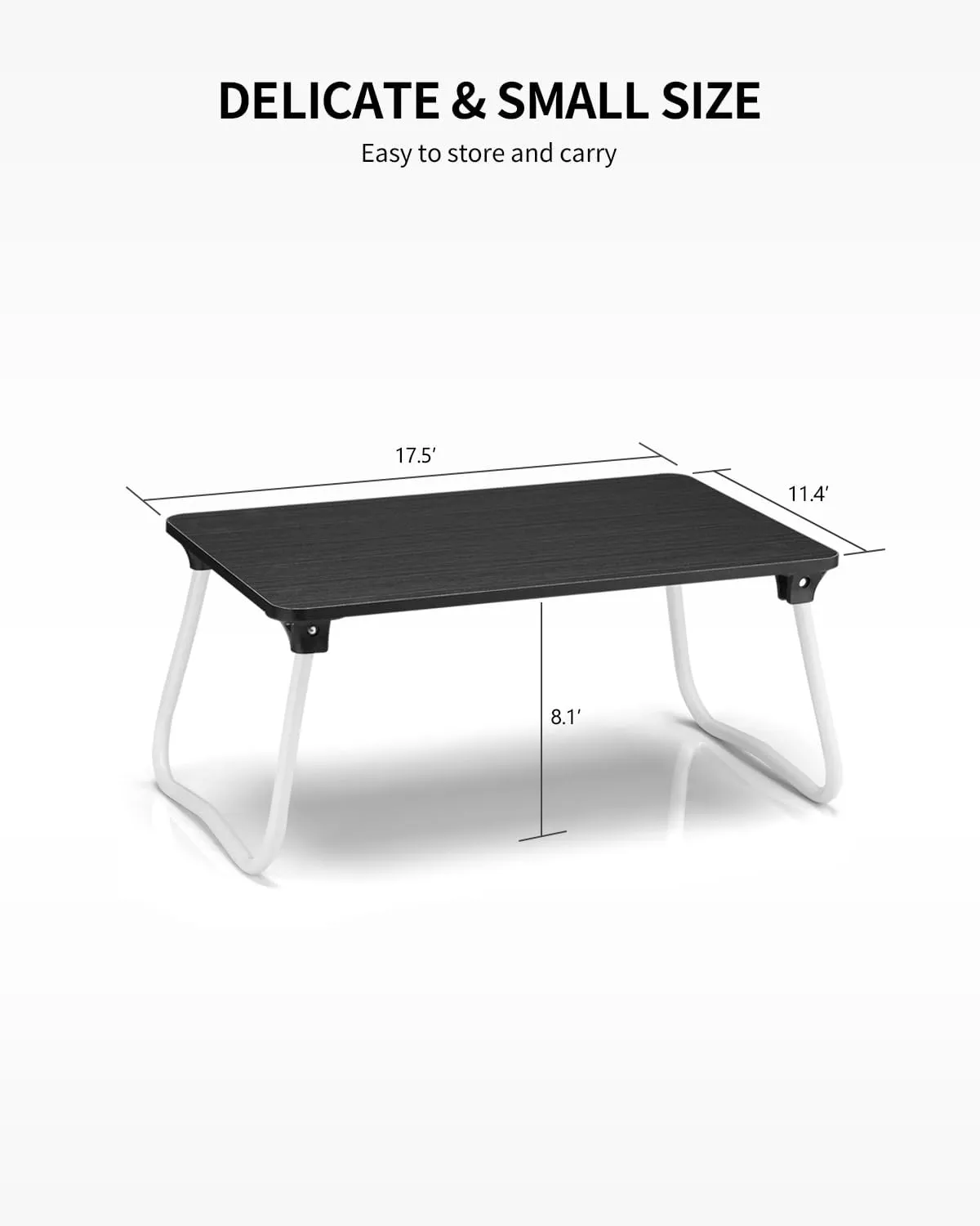 Ruxury Foldable Lap Desk Laptop Stand Bed Desk Table Tray, Breakfast Serving Tray, Portable & Lightweight Mini Table, Lap Tablet Desk for Sofa Couch Floor - Black