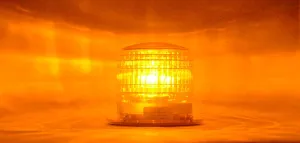 S8LFM Amber Flashing 2NM IP67 Solar LED Magnetic Mount Marine Dock Barge Safety Beacon Light 360 Degree
