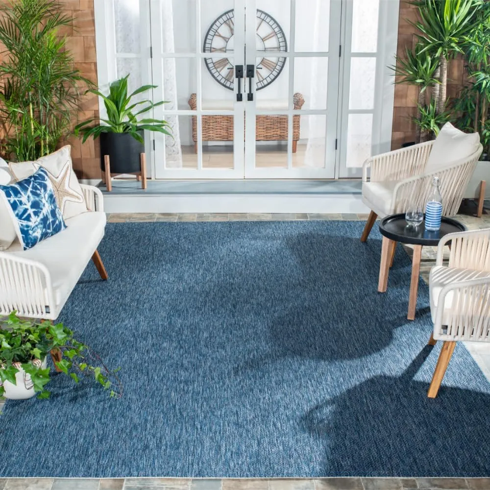 SAFAVIEH Courtyard Collection 8' x 11' Navy CY8520 Indoor/ Outdoor Waterproof Easy-Cleaning Patio Backyard Mudroom Area-Rug