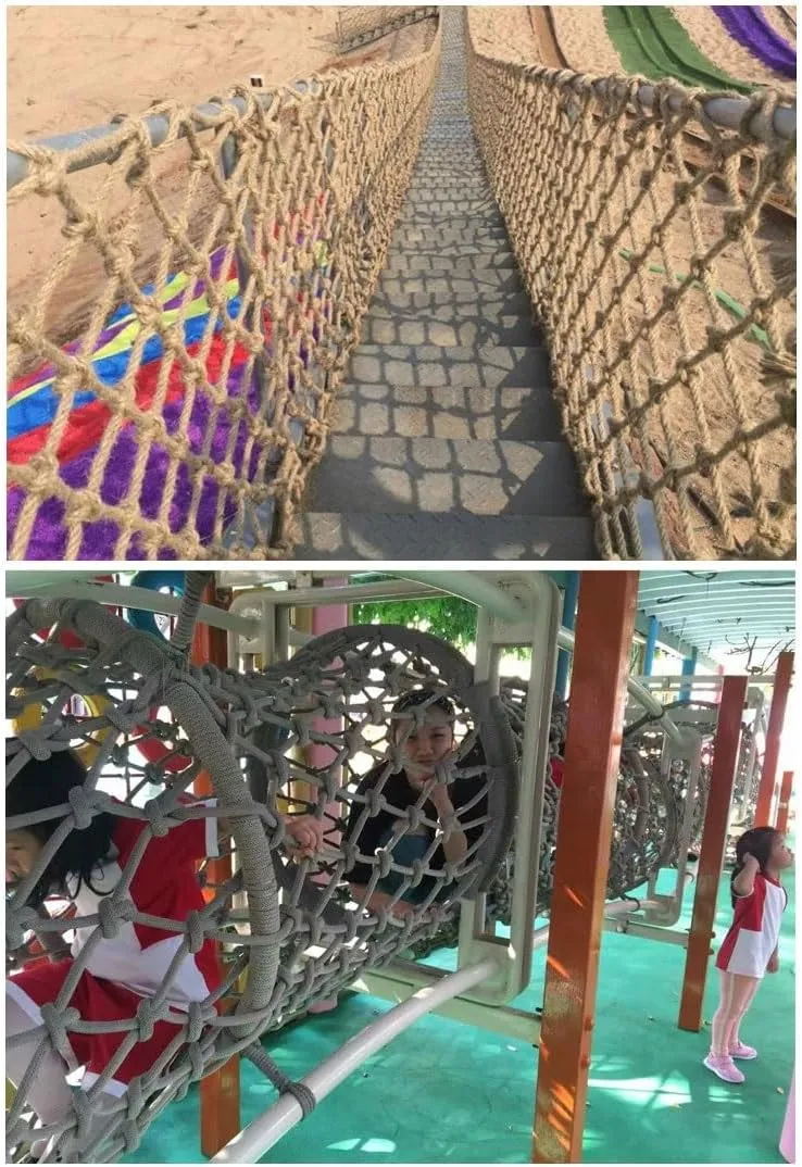 Safety Anti-Fall Fence Net for Children & Pets - Cat, Cargo Net Climbing Rope for Playground, Treehouse & Hammock (Jute, 1Mx2M(3.3FTx6.5FT))