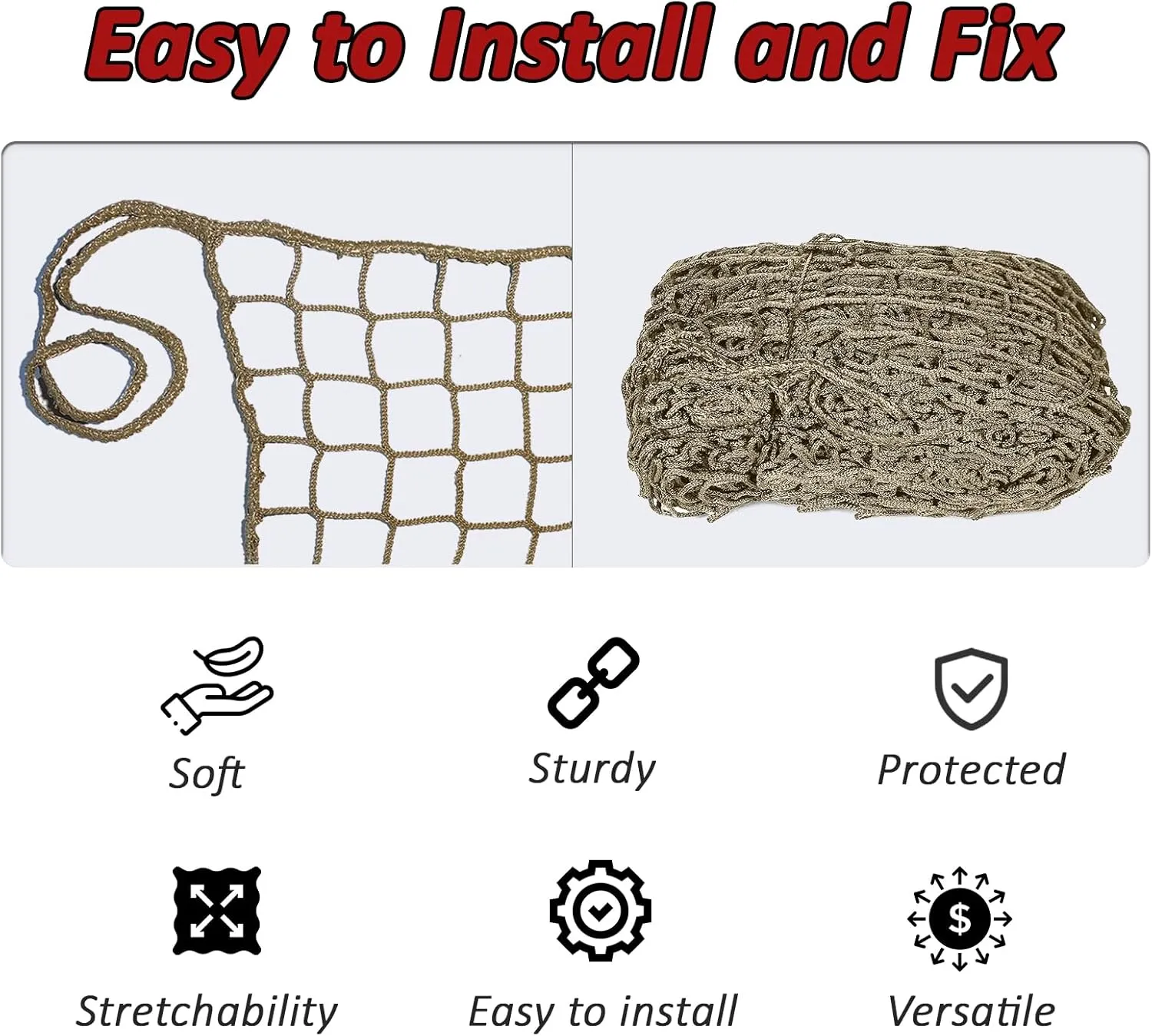 Safety Rope Net Kids Pet Stairs Balcony Railings Protection Rope Netting Playground Net Sports Netting Baseball Softball Backstop Nets
