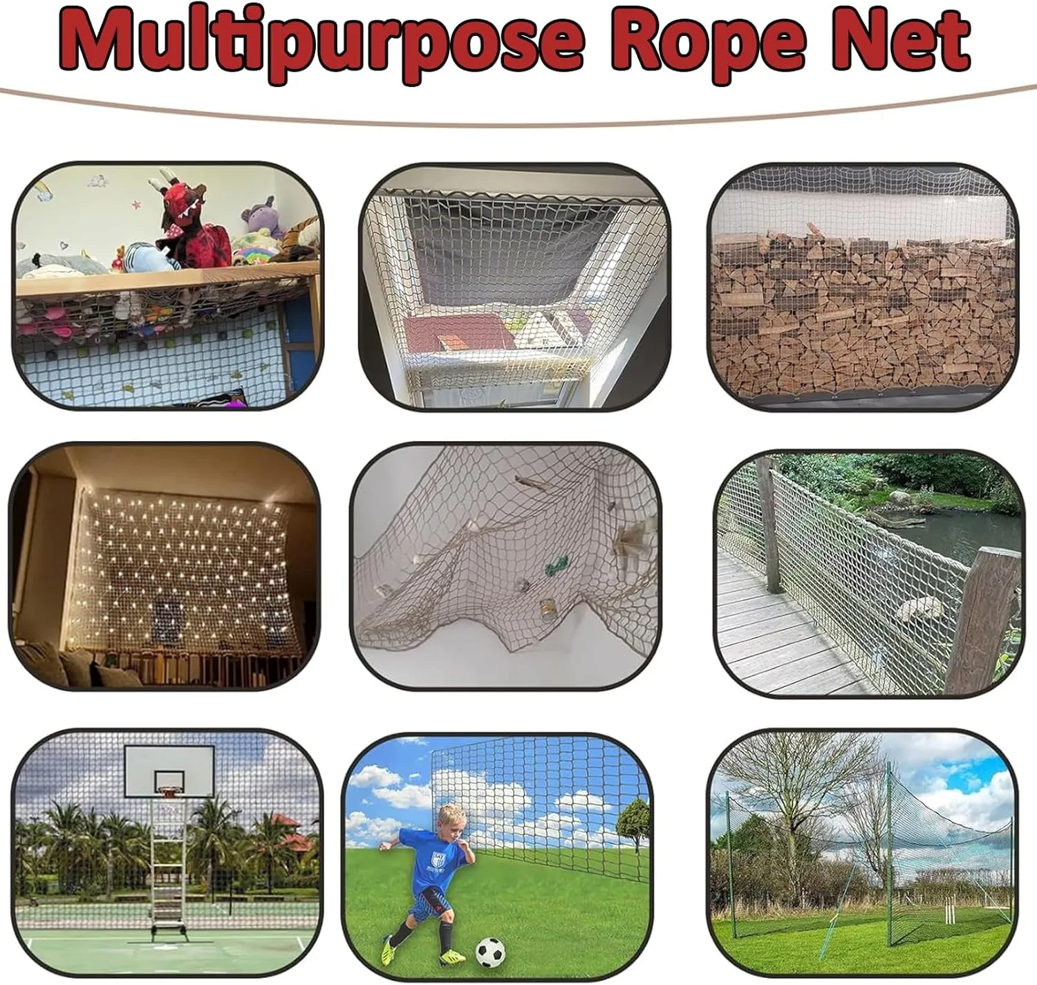 Safety Rope Net Kids Pet Stairs Balcony Railings Protection Rope Netting Playground Net Sports Netting Baseball Softball Backstop Nets