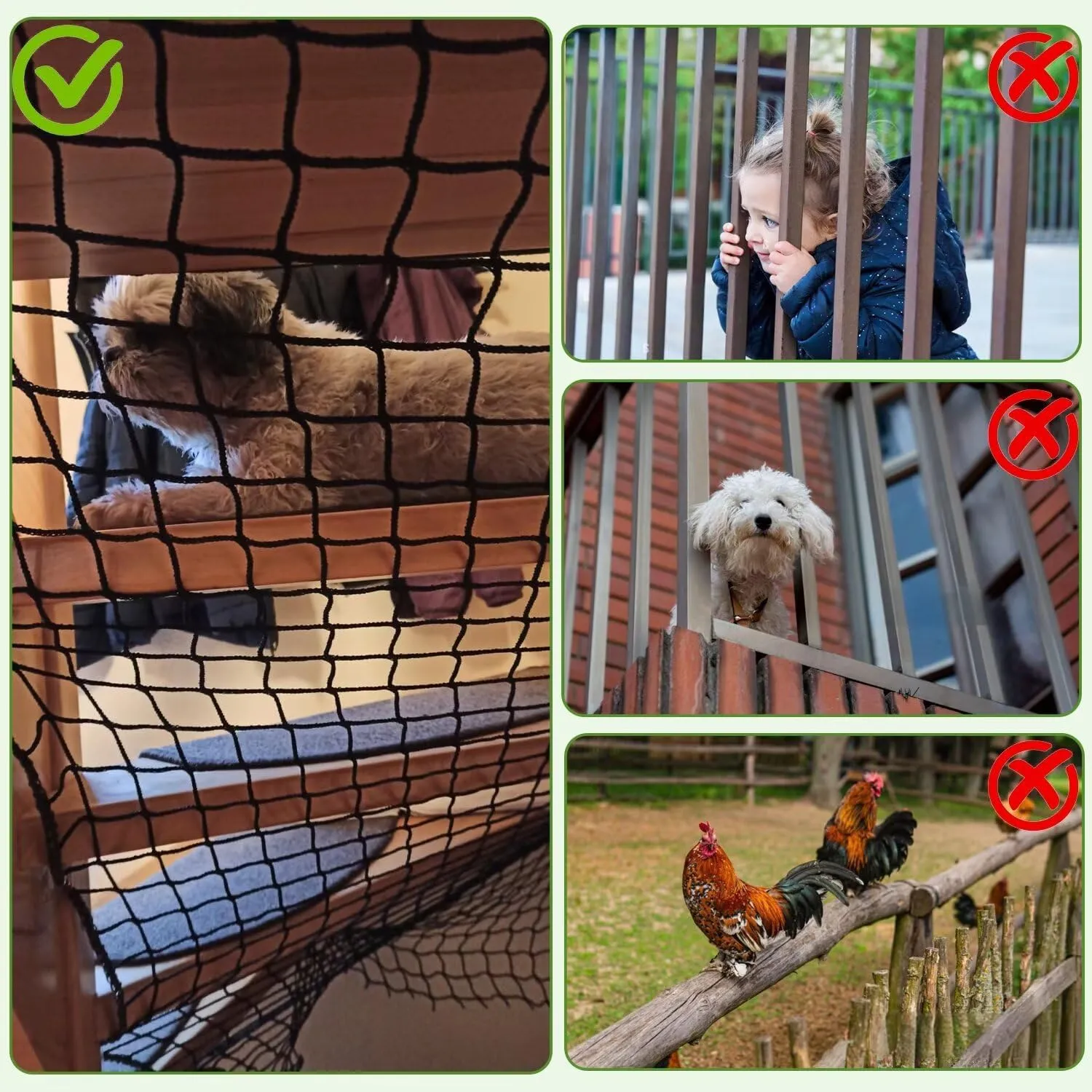 Safety Rope Net Kids Pet Stairs Balcony Railings Protection Rope Netting Playground Safety Net Sports Netting Baseball Backstop Nets Black