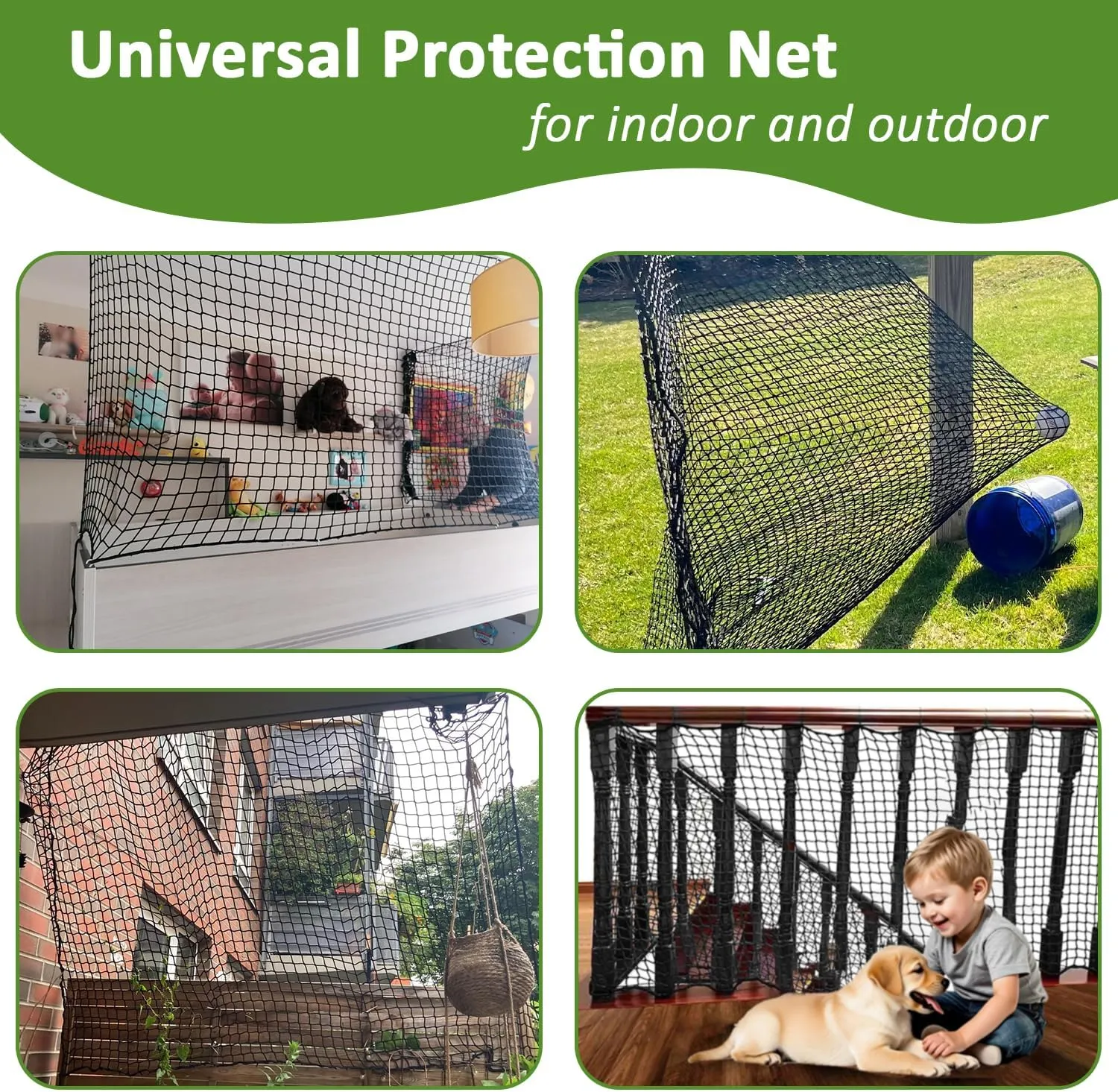 Safety Rope Net Kids Pet Stairs Balcony Railings Protection Rope Netting Playground Safety Net Sports Netting Baseball Backstop Nets Black