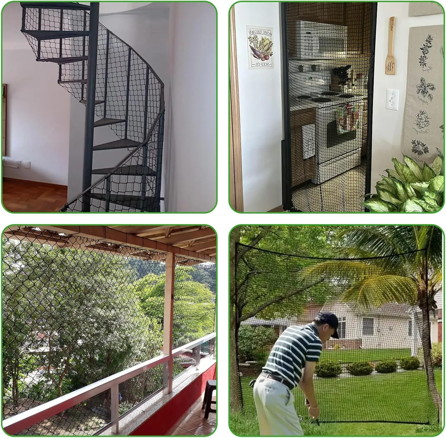 Safety Rope Net Kids Pet Stairs Balcony Railings Protection Rope Netting Playground Safety Net Sports Netting Baseball Backstop Nets Black