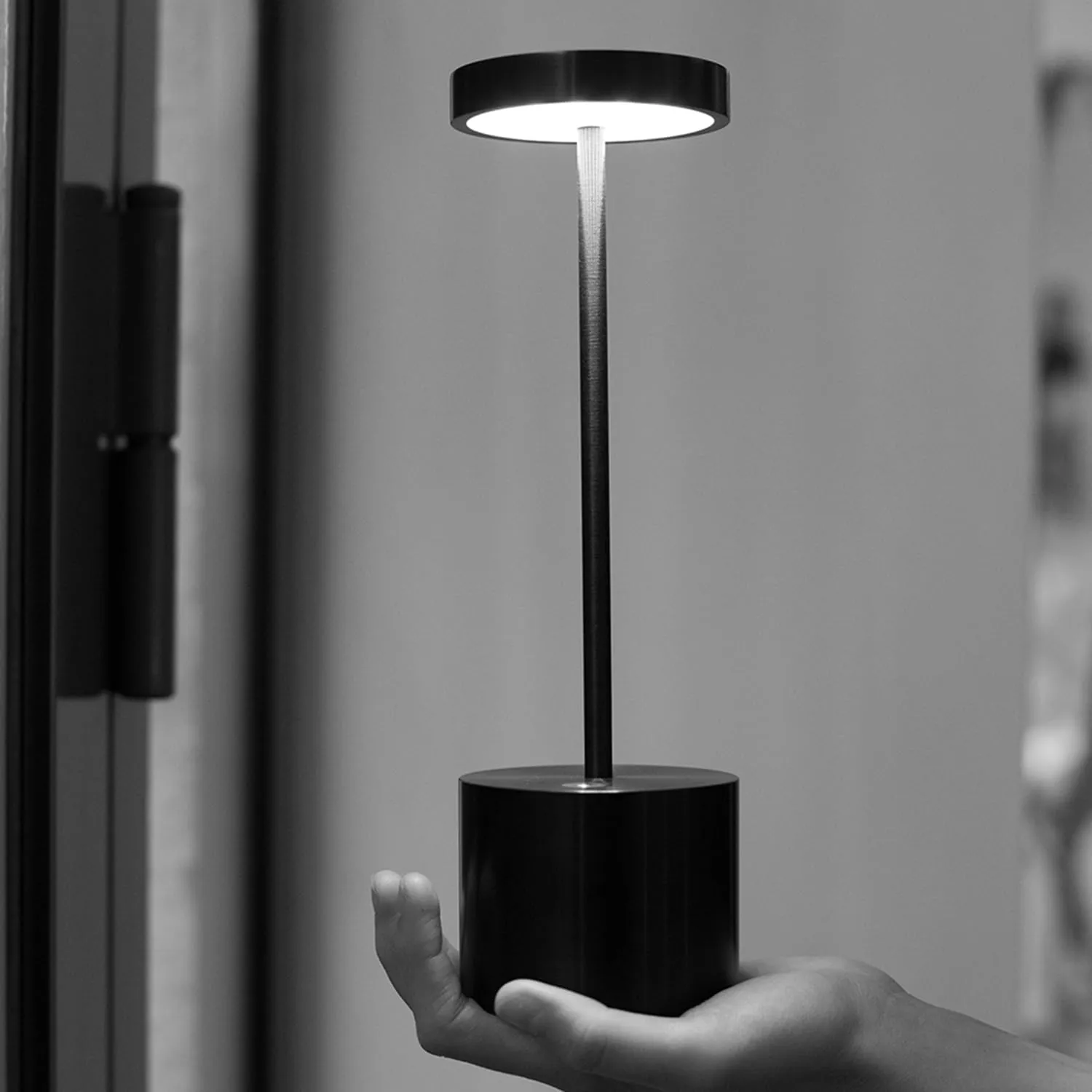SAKRINGT 2 Pack Rechargeable Table Lamp, LED Cordless Table Lamp,5000mAh Battery Operated Portable Table Light,Dimming for Restaurant/Patio/Outdoor(Black)