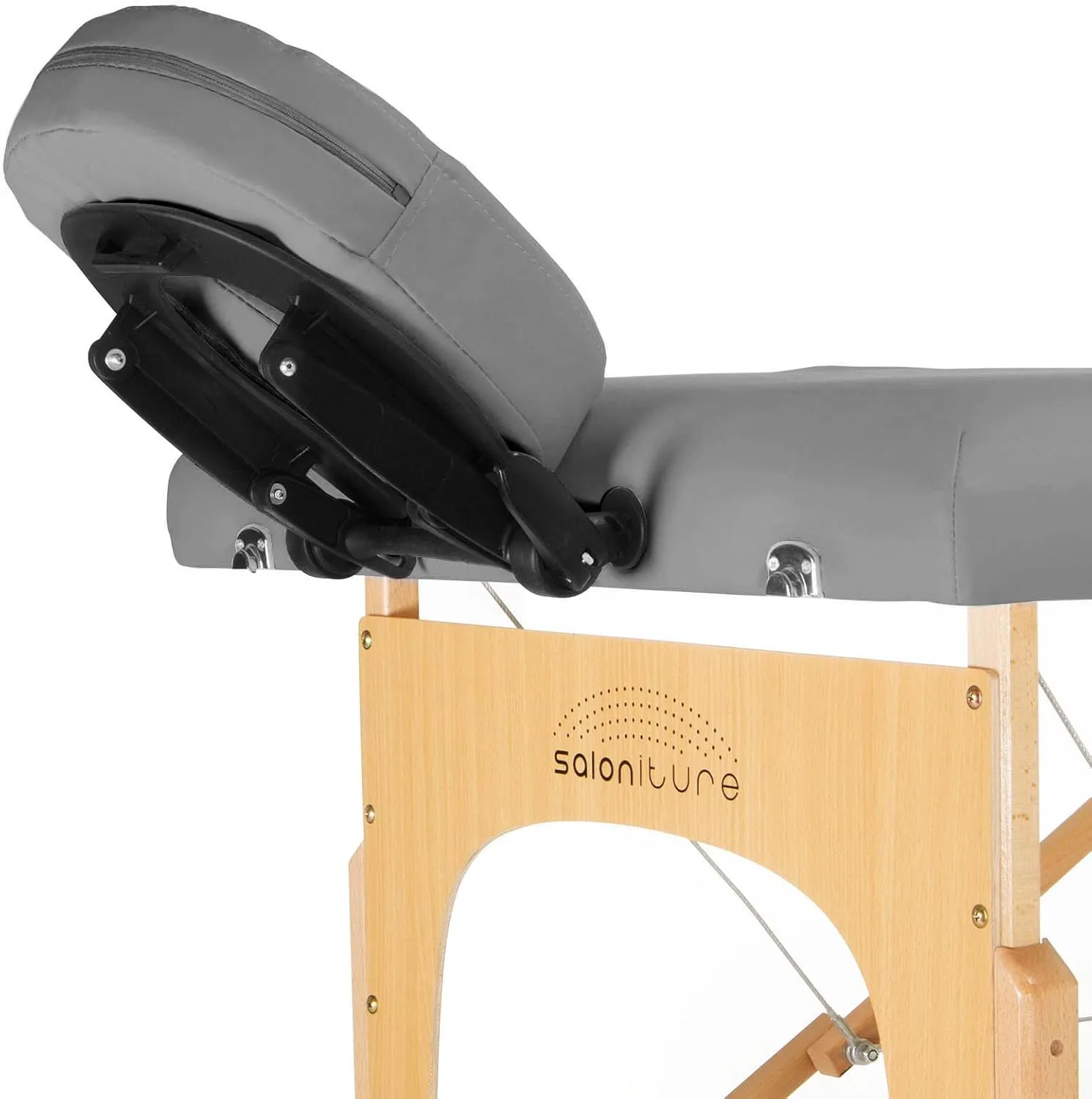 Saloniture Professional Portable Folding Massage Table with Carrying Case - Light Gray