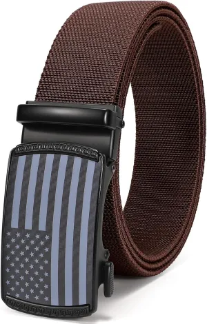 SANSTHS Mens Elastic Stretch Belt Ratchet Nylon Belts for Men Casual Work Jeans Golf Belts