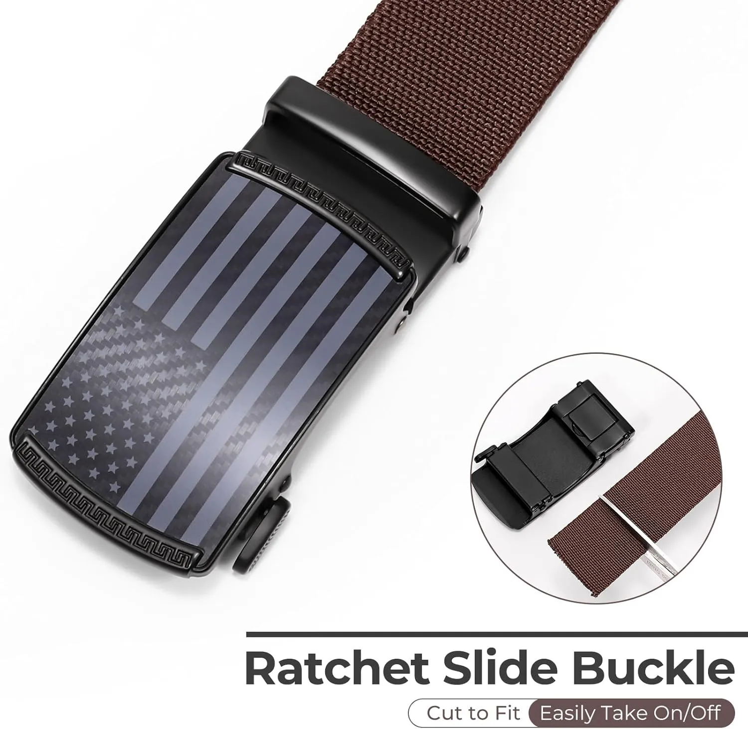SANSTHS Mens Elastic Stretch Belt Ratchet Nylon Belts for Men Casual Work Jeans Golf Belts