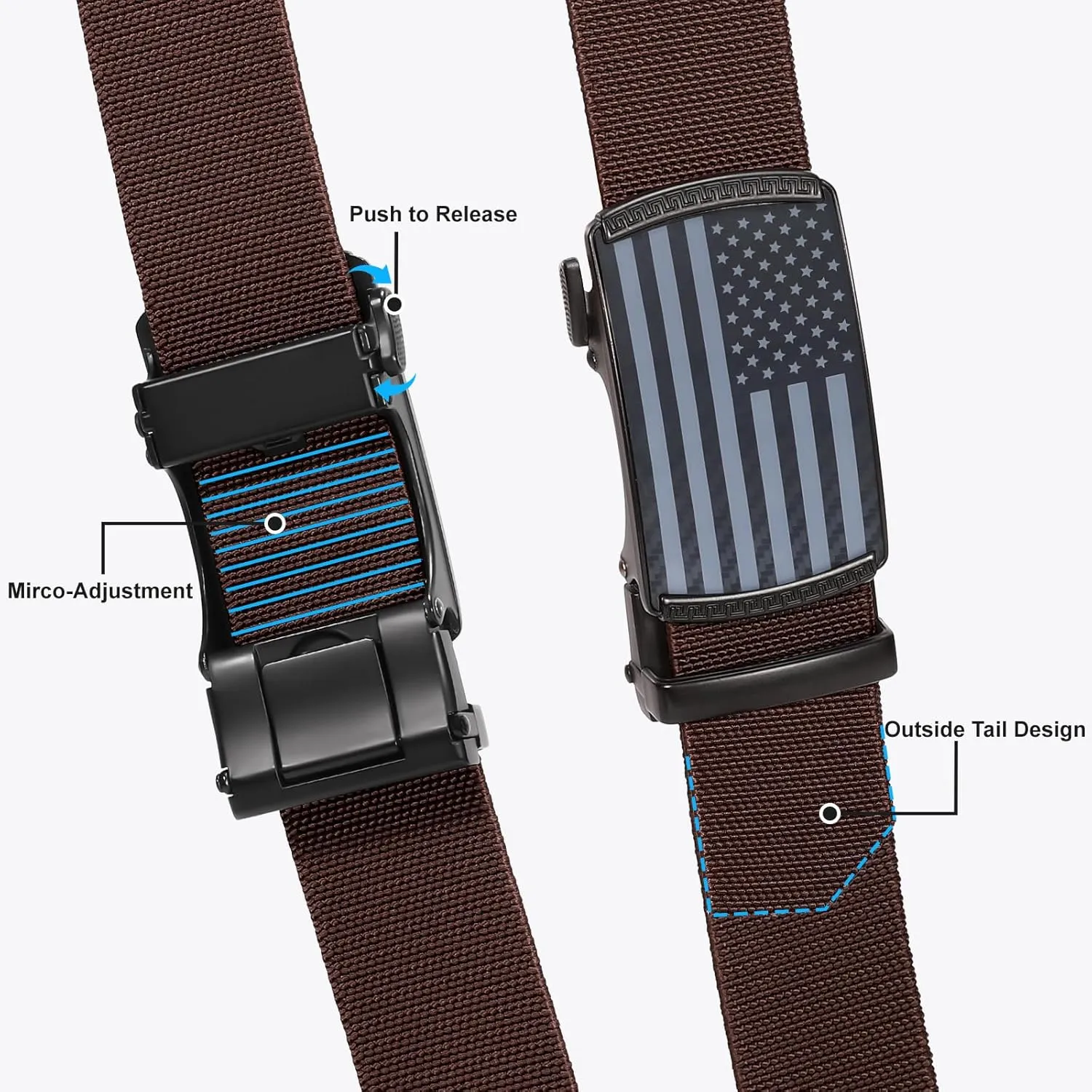 SANSTHS Mens Elastic Stretch Belt Ratchet Nylon Belts for Men Casual Work Jeans Golf Belts