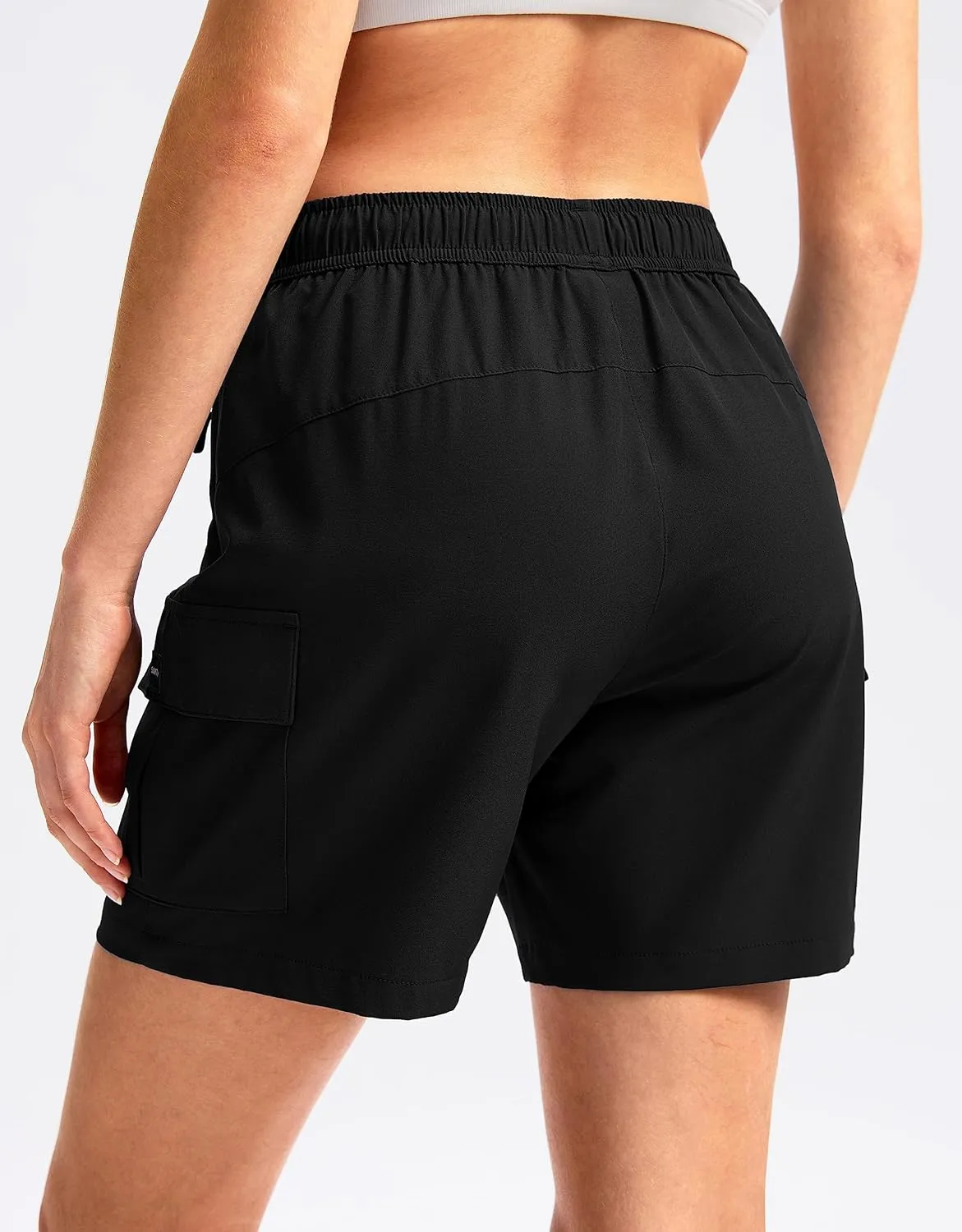 SANTINY Women's 5''/ 7''/9'' Hiking Cargo Shorts Quick Dry Lightweight Summer Shorts for Women Athletic Golf Zipper Pockets