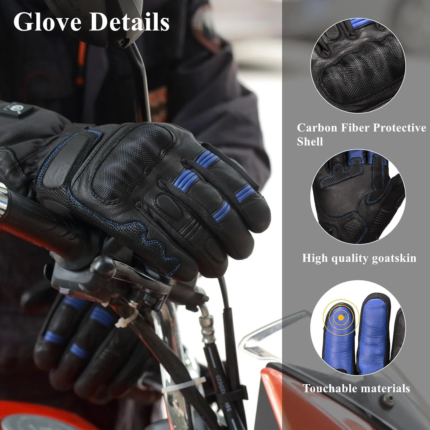 Savior Professional Heated Motorcycle Gloves for Men Women,Dual Mode Electrically Heated Waterproof and Windproof Gloves with 12V Charging Cord,Suitable for Winter Riding,Skiing,etc.