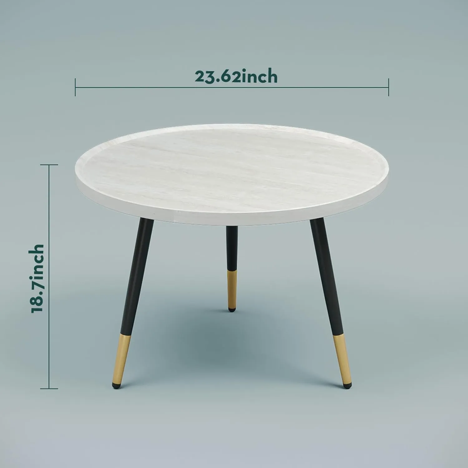 SAYGOER Round Coffee Table Small Modern Coffee Tables Rustic Farmhouse Center Table for Living Room Home Office Boho Table Easy Assembly, White Black