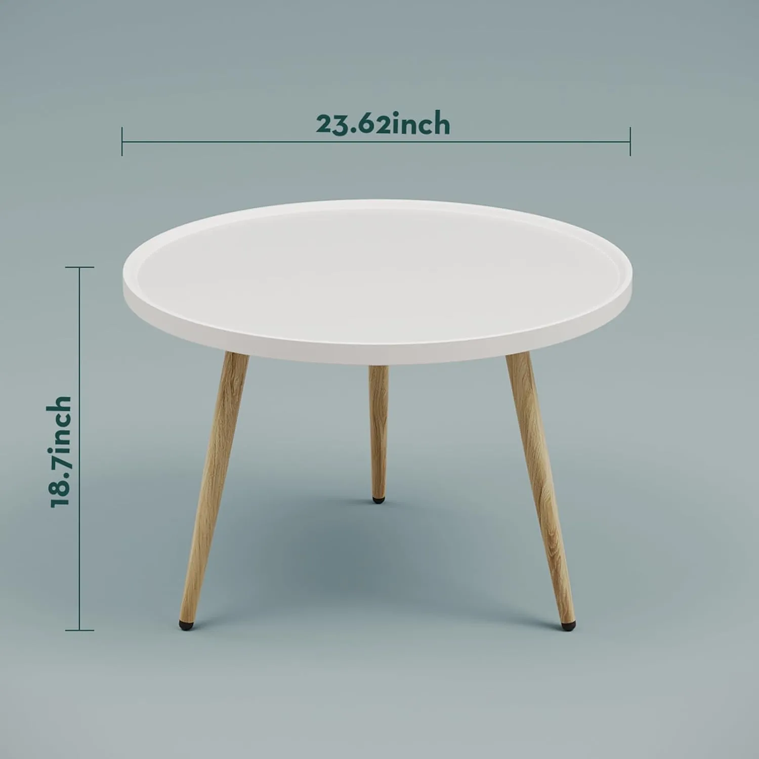 SAYGOER Round Coffee Table Small Modern Coffee Tables Rustic Farmhouse Center Table for Living Room Home Office Boho Table Easy Assembly, White Oak