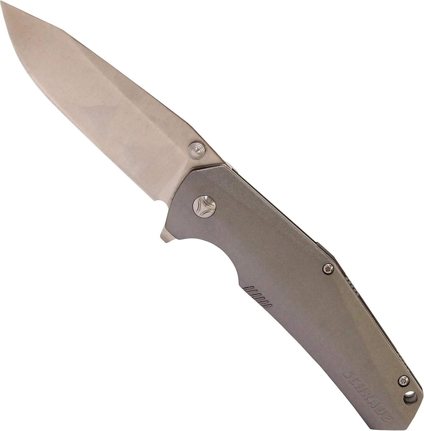 Schrade SCH306 8.1in High Carbon Stainless Steel Folding Knife with 3.5in Clip Point Blade and Aluminum Handle for Outdoor Survival, Camping and EDC