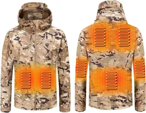 scosao Heated Jacket Electric Heating Coat Winter Warm Hooded Heating Jackets Waterproof Breathable for Women and Men