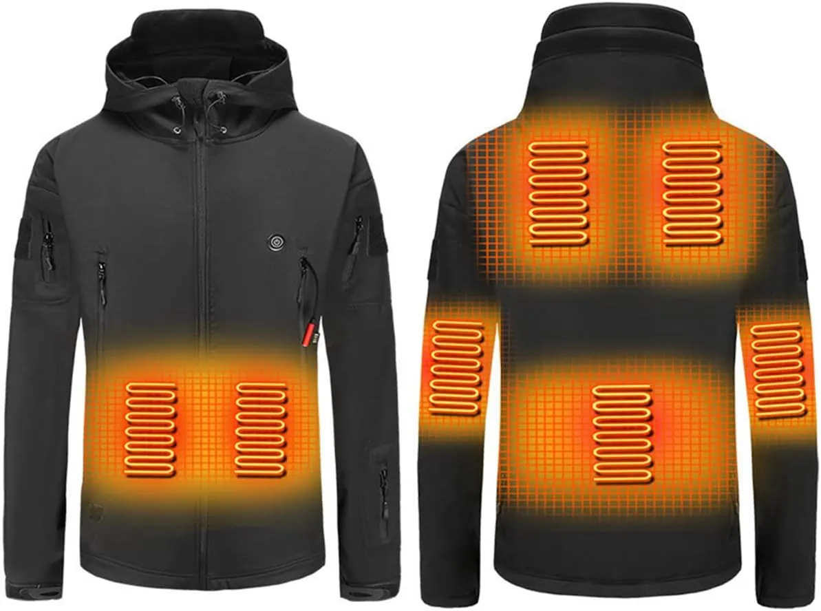 scosao Heated Jacket Electric Heating Coat Winter Warm Hooded Heating Jackets Waterproof Breathable for Women and Men
