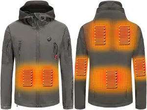 scosao Heated Jacket Electric Heating Coat Winter Warm Hooded Heating Jackets Waterproof Breathable for Women and Men