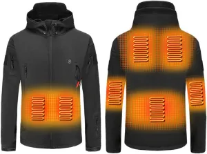 scosao Heated Jacket Electric Heating Coat Winter Warm Hooded Heating Jackets Waterproof Breathable for Women and Men