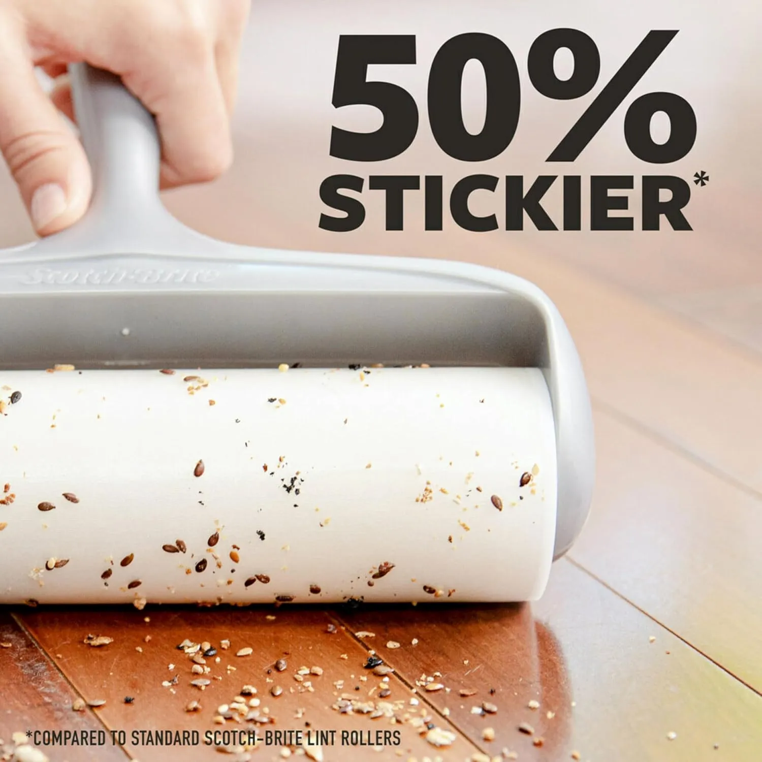 Scotch-Brite 50% Stickier Large Surface Roller Refill, Works Great On Pet Hair, 60 Sheets - Pack of 4