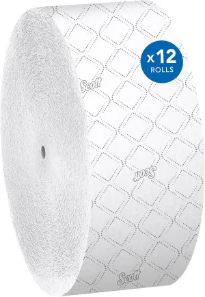 Scott Professional Coreless High-Capacity Jumbo Roll Bulk Toilet Paper (07006), 2-Ply, Elevated Design, White (12 Rolls at 1,150' Each, 13,800'/Case)