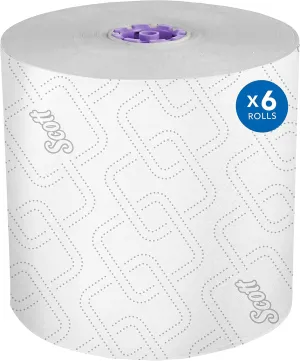 Scott Professional Essential High-Capacity Hard Roll Paper Towels, Bulk (02001), Elevated Design, Absorbency Pockets, White, for ScottBrand Purple Core Dispensers (6 Rolls at 950' Each, 5,700'/Case)