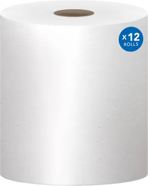Scott Professional Essential Universal High-Capacity Hard Roll Paper Towels, Bulk (01000), 1.5" Core, Absorbency Pockets, White (12 Rolls at 1,000' Each, 12,000'/Case)