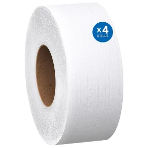 Scott Professional High-Capacity Jumbo Roll Bulk Toilet Paper (03148), 2-Ply, White, Non-Perforated, Compact for Easy Storage (4 Rolls at 1,000' Each, 4,000'/Case)