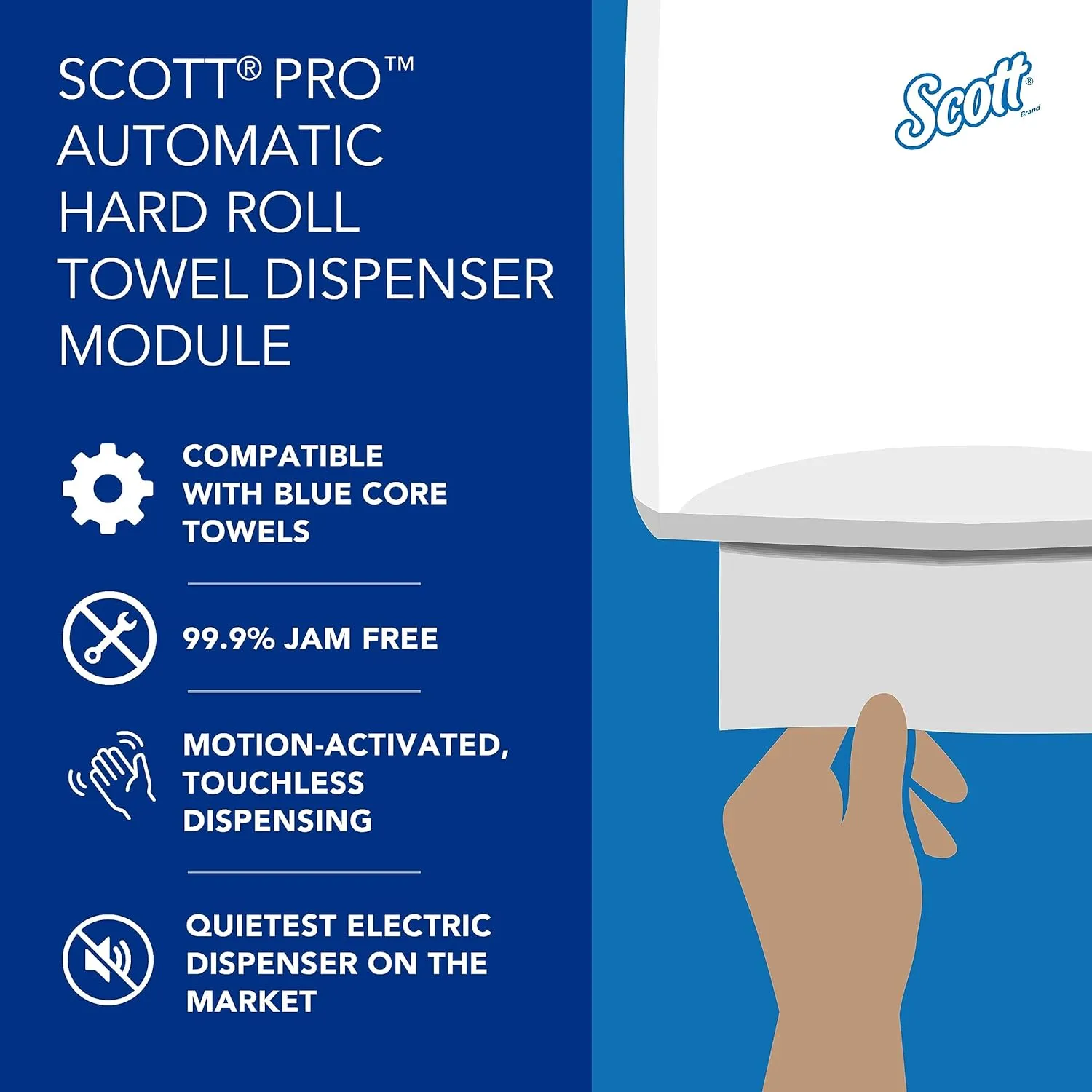 Scott Professional Pro Automatic Hard Roll Towel Dispenser Module Only (34361), for ScottProfessional Blue Core Towels (Qty 1)