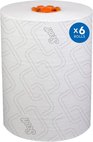 Scott Professional Pro Slimroll Hard Roll Paper Towels, Bulk (47035), Absorbency Pockets, White, for ScottBrand Orange Core Dispensers (6 Rolls at 580' Each, 3,480'/Case)