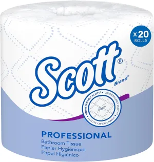 Scott Professional Standard Roll Bulk Toilet Paper (13607), 2-Ply, Elevated Design, White, Individually Wrapped, Compact for Easy Storage (20 Rolls of 550 Sheets, 11,000 Sheet Total)