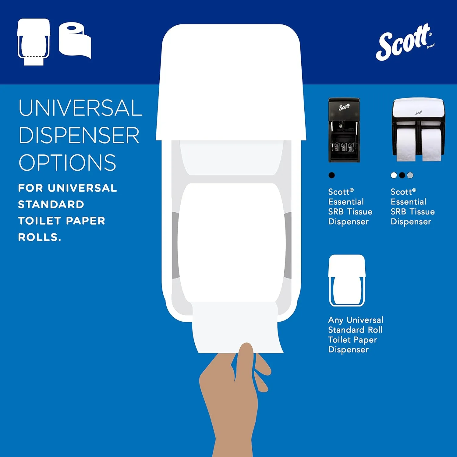Scott Professional Standard Roll Bulk Toilet Paper (48040), 2-Ply, Elevated Design, White, Individually Wrapped (40 Rolls of 550 Sheets, 22,000 Sheet Total)