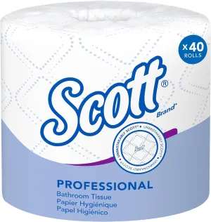 Scott Professional Standard Roll Bulk Toilet Paper (48040), 2-Ply, Elevated Design, White, Individually Wrapped (40 Rolls of 550 Sheets, 22,000 Sheet Total)