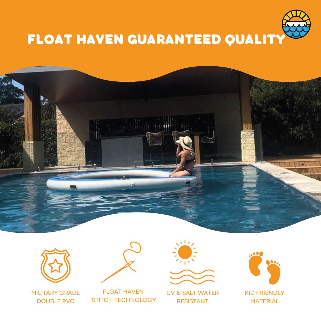 SEA POOL – 2.4M Large Round Inflatable River Float - Floating Island - Water Hammock